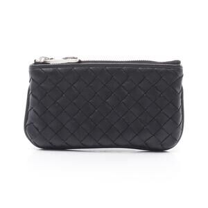 Bottega Veneta Intrecciato Coin Wallet Case Leather Black